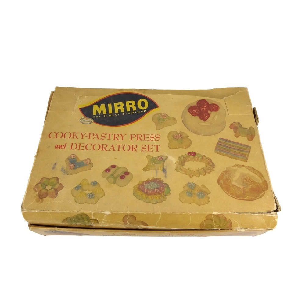 Vintage Mirro‎ Aluminum Cooky-Pastry Press and Decorator Set 350-M with Box